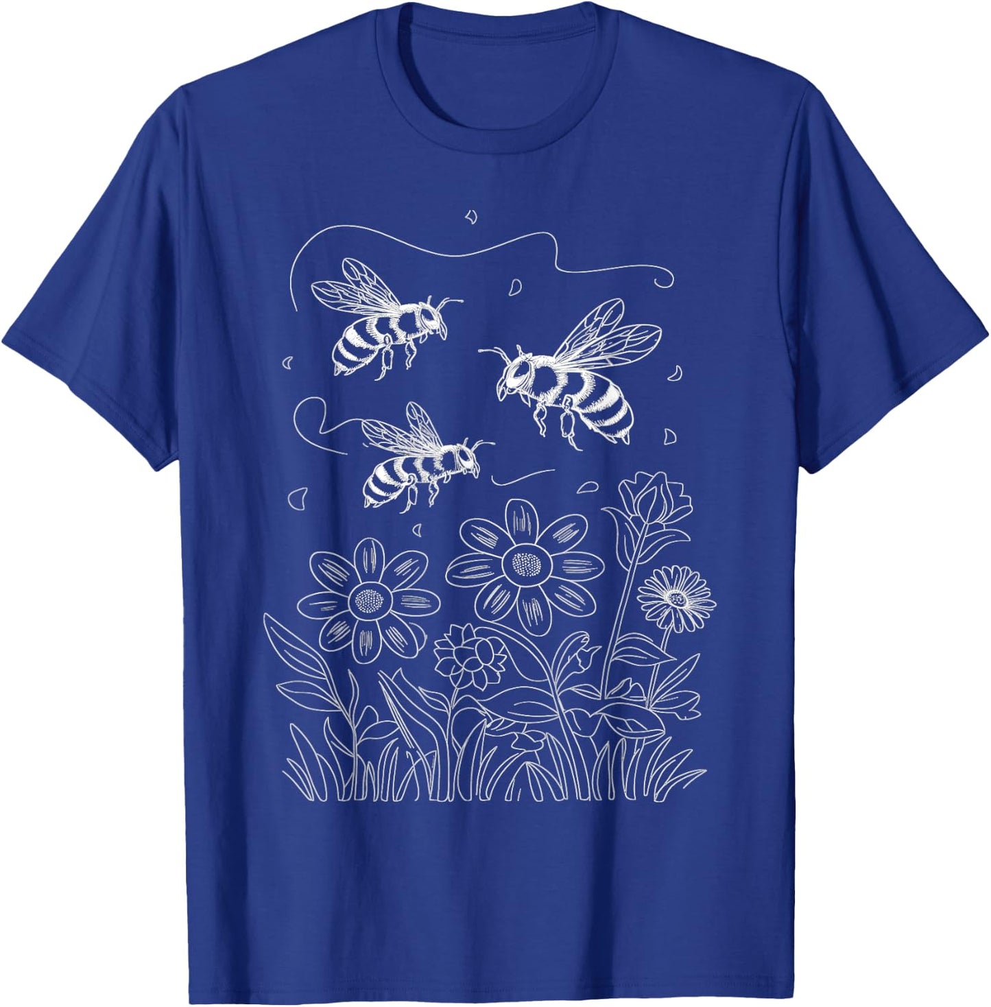 Pollinator Garden Design Wildlife Flowers Native Plants T-Shirt - T-Shirt | Royal