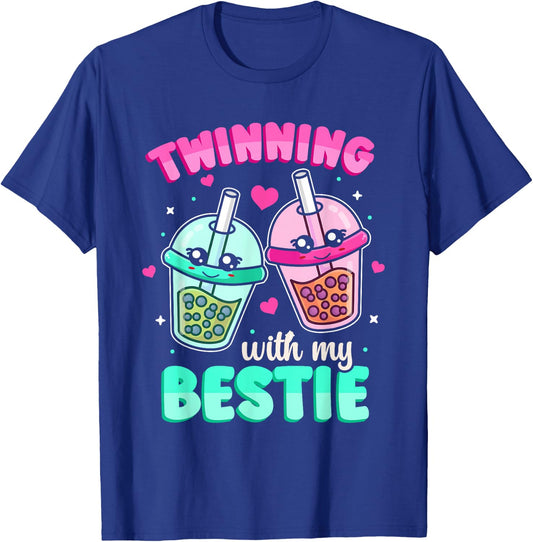 Friends Matching Twinning with My Bestie Bubble Tea T-Shirt - T-Shirt | Royal