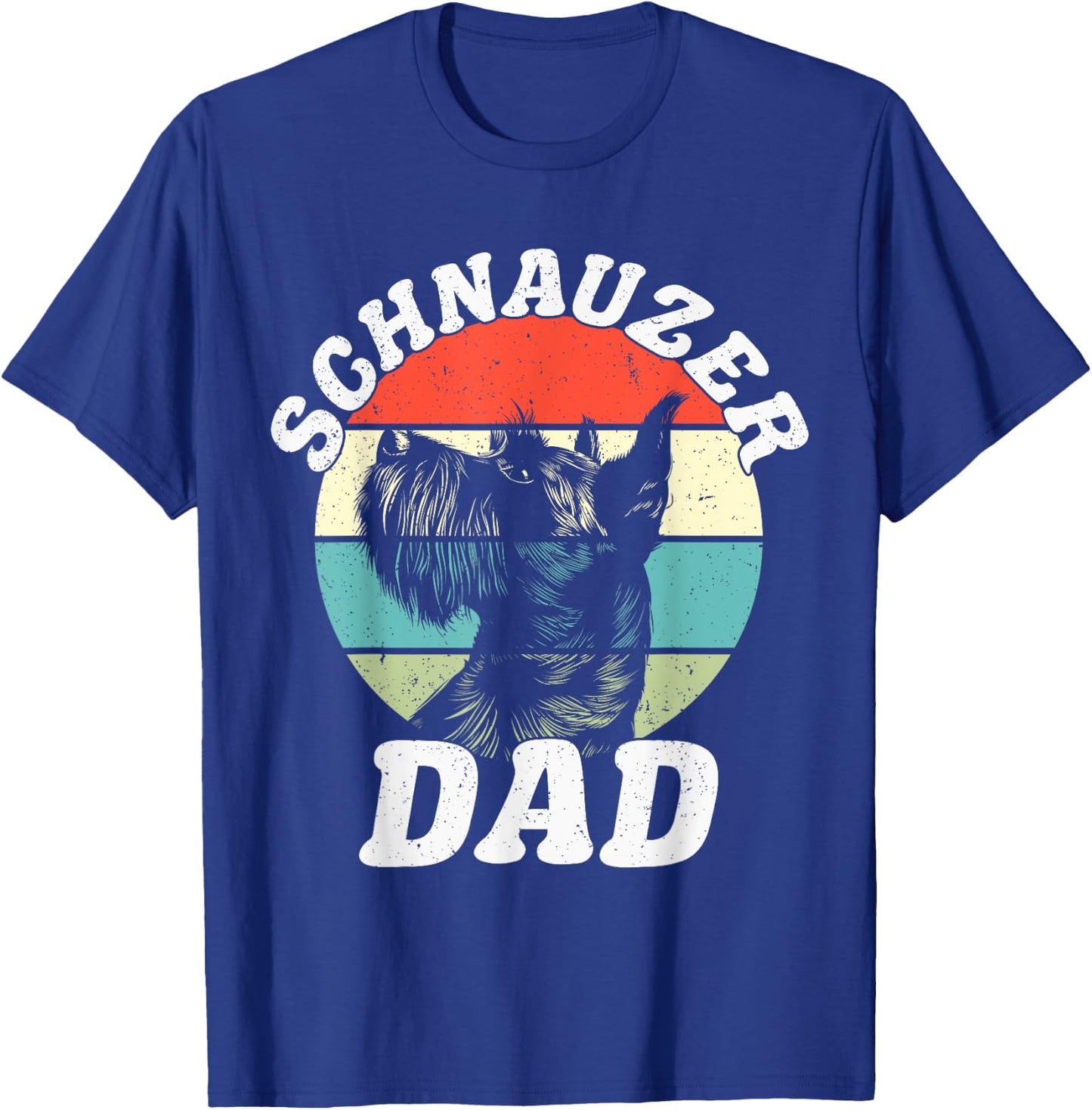 Schnauzer Dad Dog Funny Father's Day Vintage Pet Men Women Kids T-Shirt - T-Shirt | Royal