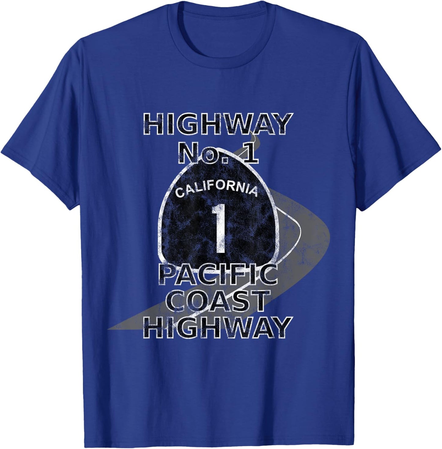 Highway No. 1 - Pacific - Coast T-Shirt - T-Shirt | Royal