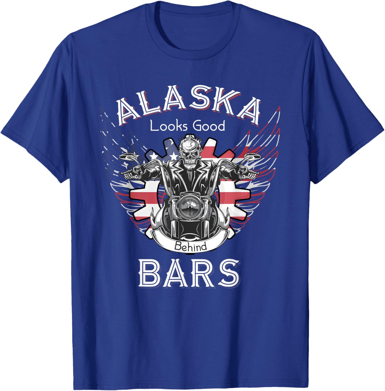 Alaska looks good behind bars motorcycle shirt T-Shirt - T-Shirt | Royal