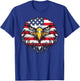 Patriotic Flag Hawk 4th Of July Funny Animal Face T-Shirt - T-Shirt | Royal