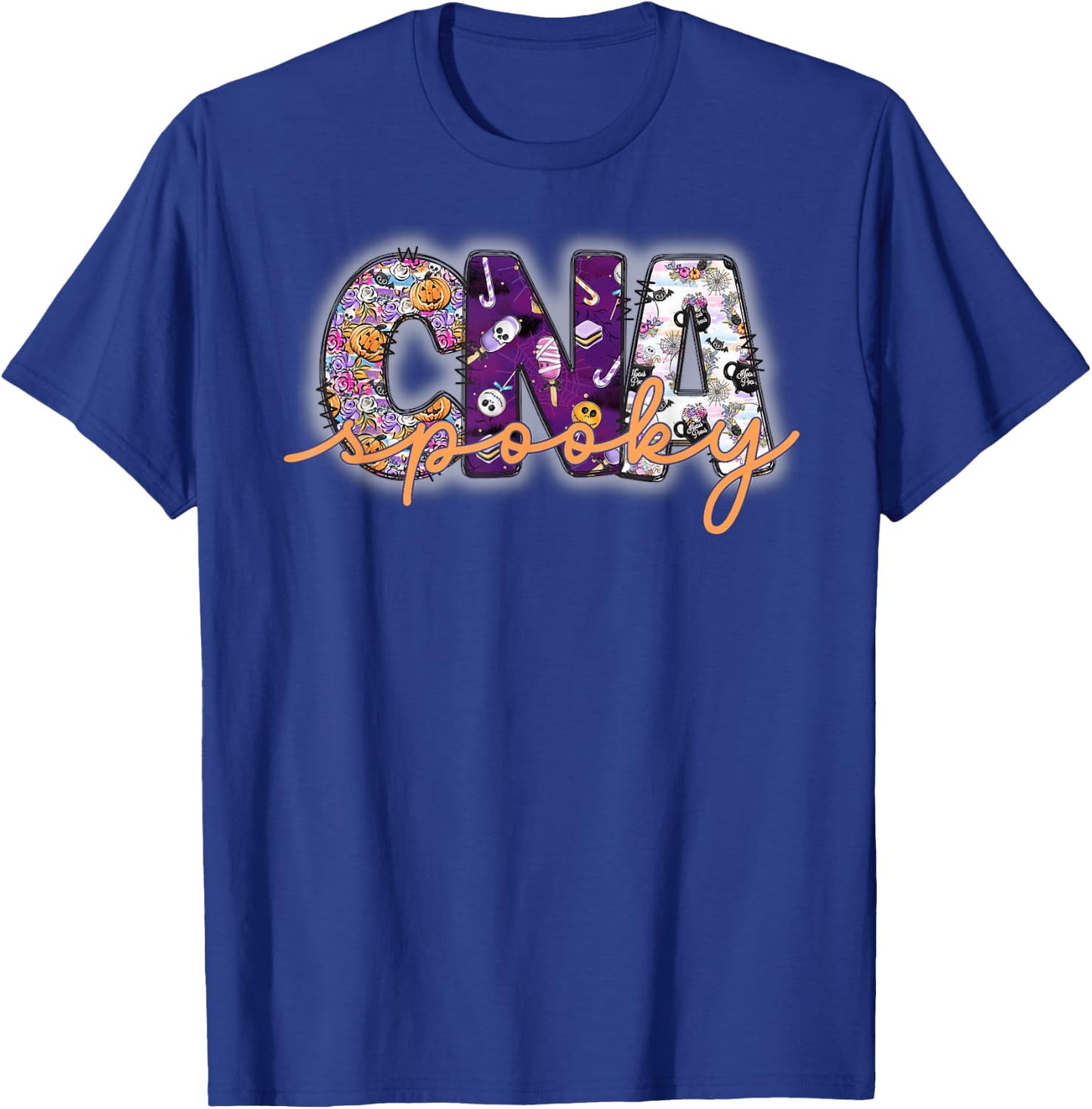 Spooky CNA, Cute Halloween Certified Nursing Assistant T-Shirt - T-Shirt | Royal