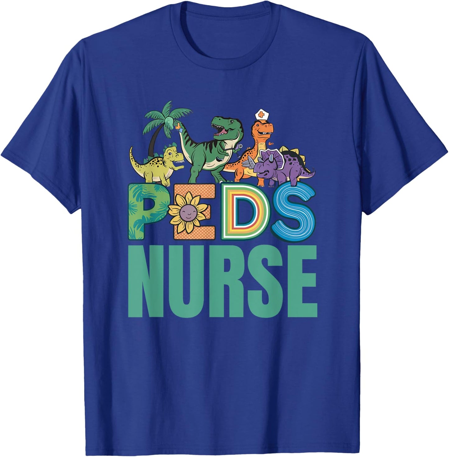 Pediatric Nurse Dinosaurus Squad Cute Nurse Gifts T-Shirt - T-Shirt | Royal