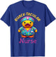 Cute Rubber Duck Registered Nurse Medical "Quack-tacular" T-Shirt - T-Shirt | Royal