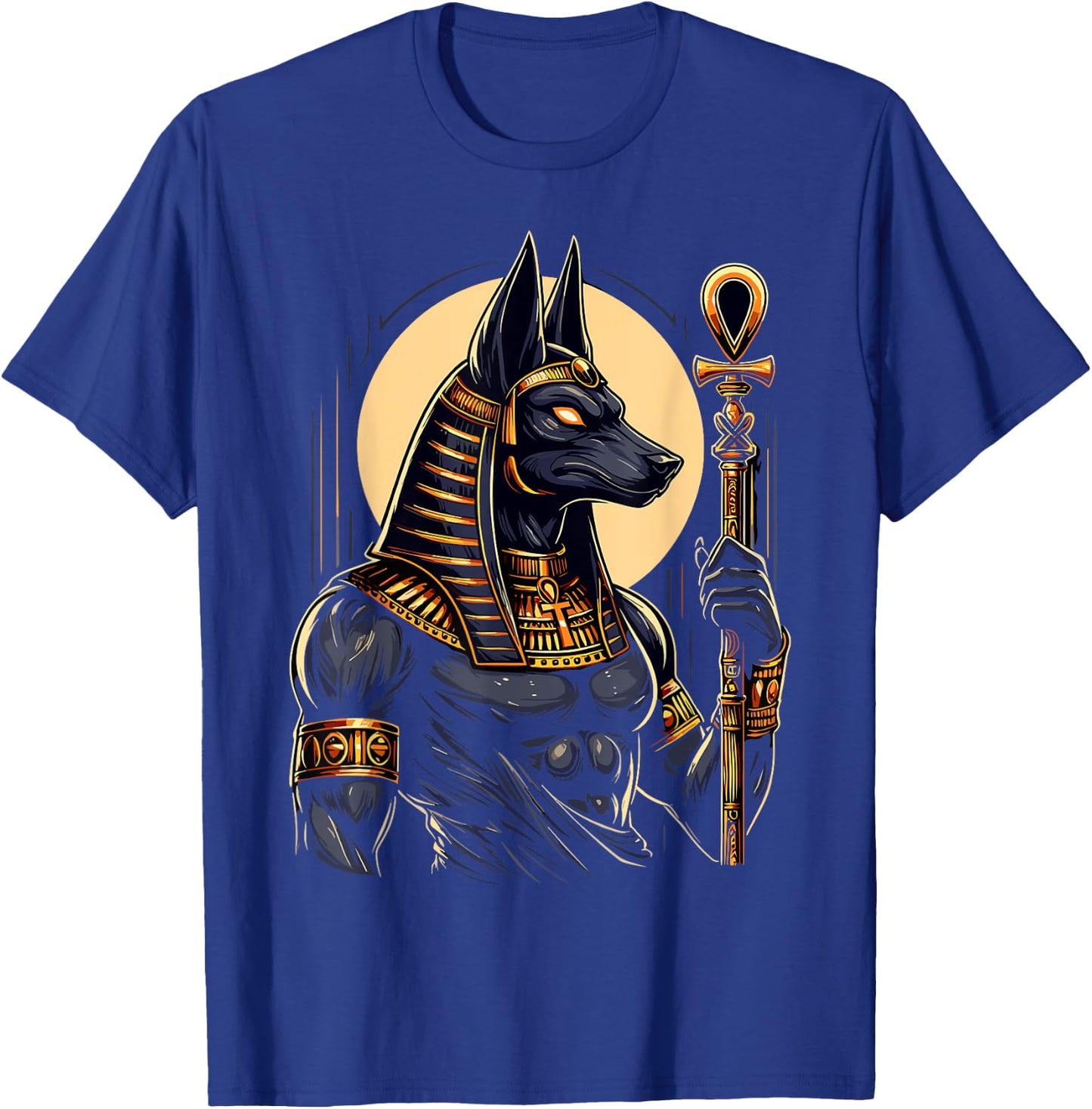 Anubis Ancient Egyptian Hieroglyphics Egypt Pharaoh Anpu T-Shirt - T-Shirt | Royal