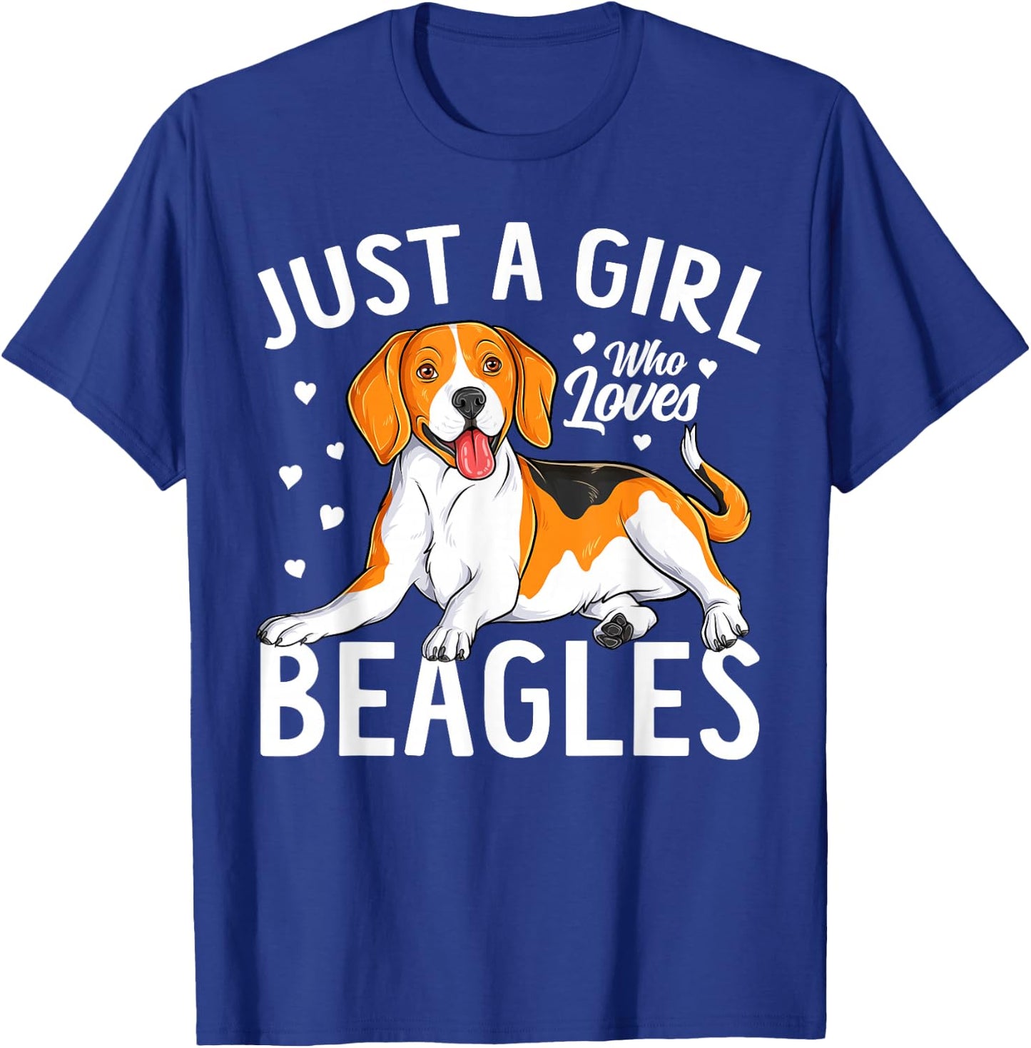 Just a Girl Who Loves Beagles Cute Beagle Dog Women Girls T-Shirt - T-Shirt | Royal