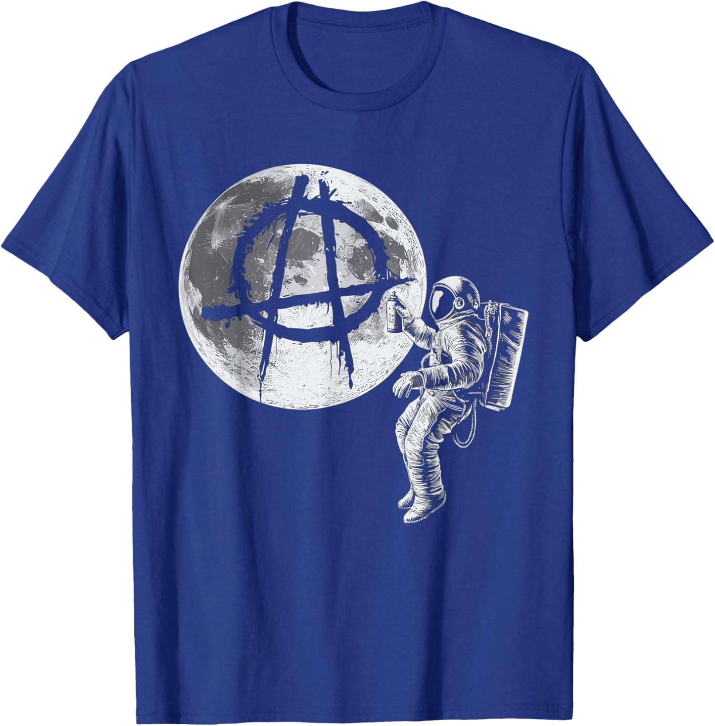 Anarchy Symbol on the Moon by Graffiti Astronaut T-Shirt - T-Shirt | Royal