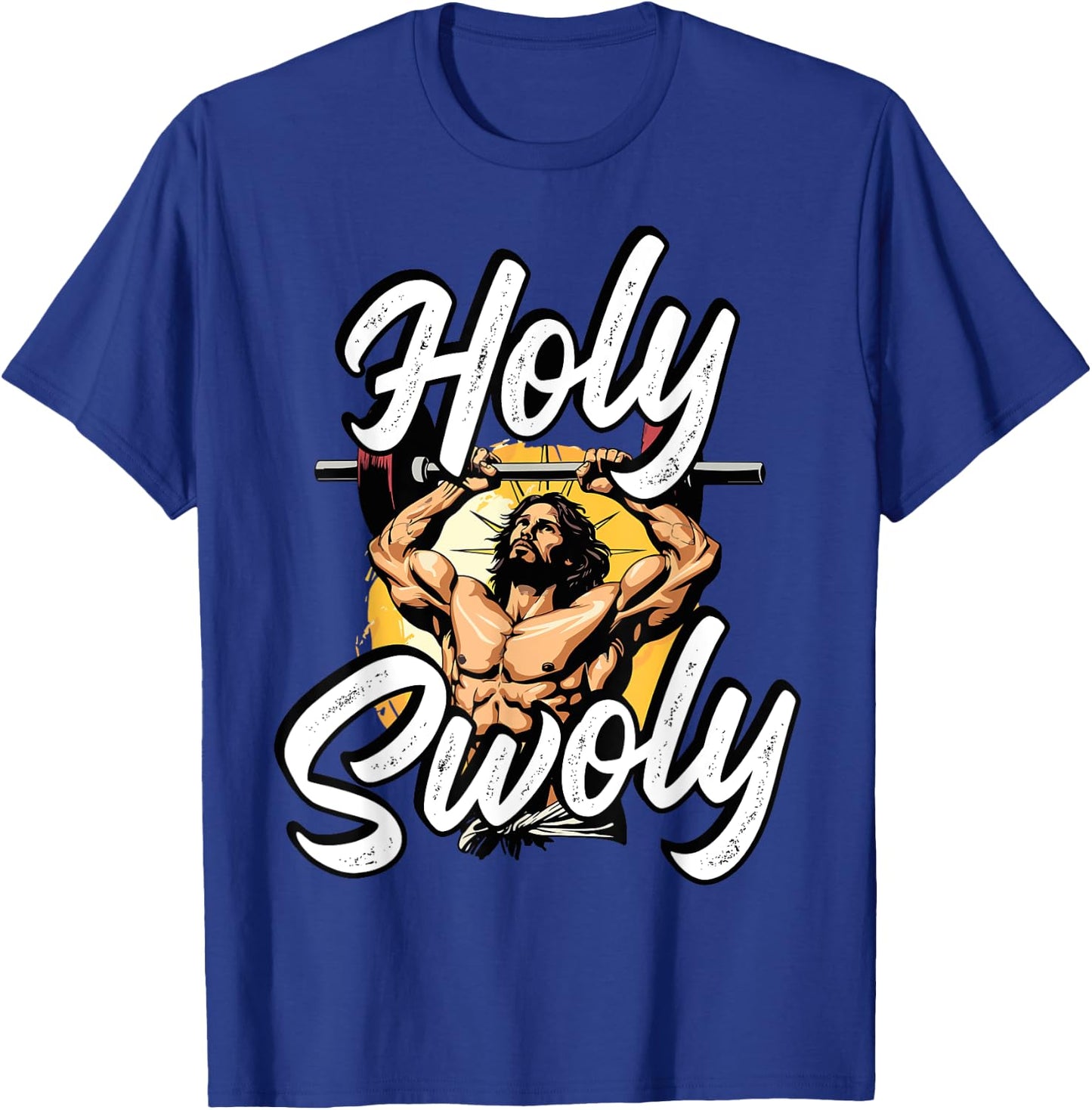 Gym Workout Exercise Christian Religious Jesus Christ T-Shirt - T-Shirt | Royal