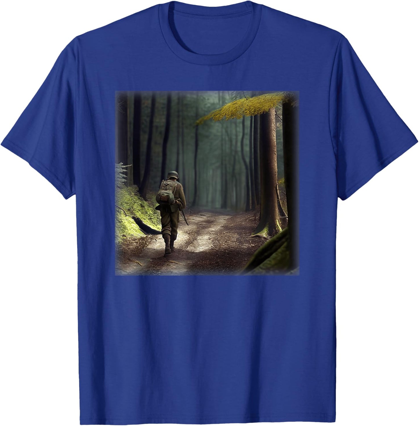 A German Soldier In WWII Walking In A Forest T-Shirt - T-Shirt | Royal