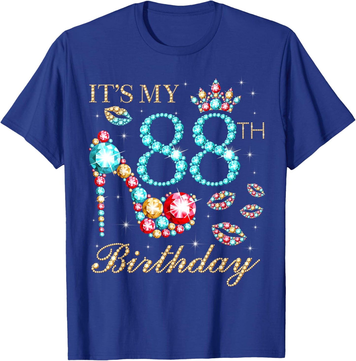 It's My 88th Birthday Cute 88 Years Old Birthday Queen T-Shirt - T-Shirt | Royal