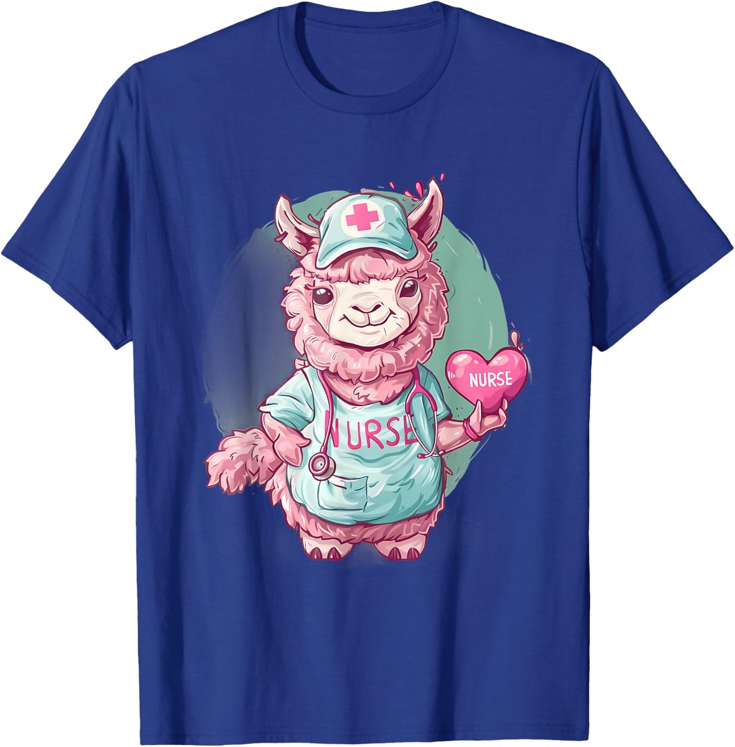 Alpaca Nurse Healthcare Nursing Stethoscope Doctor Alpaca T-Shirt - T-Shirt | Royal