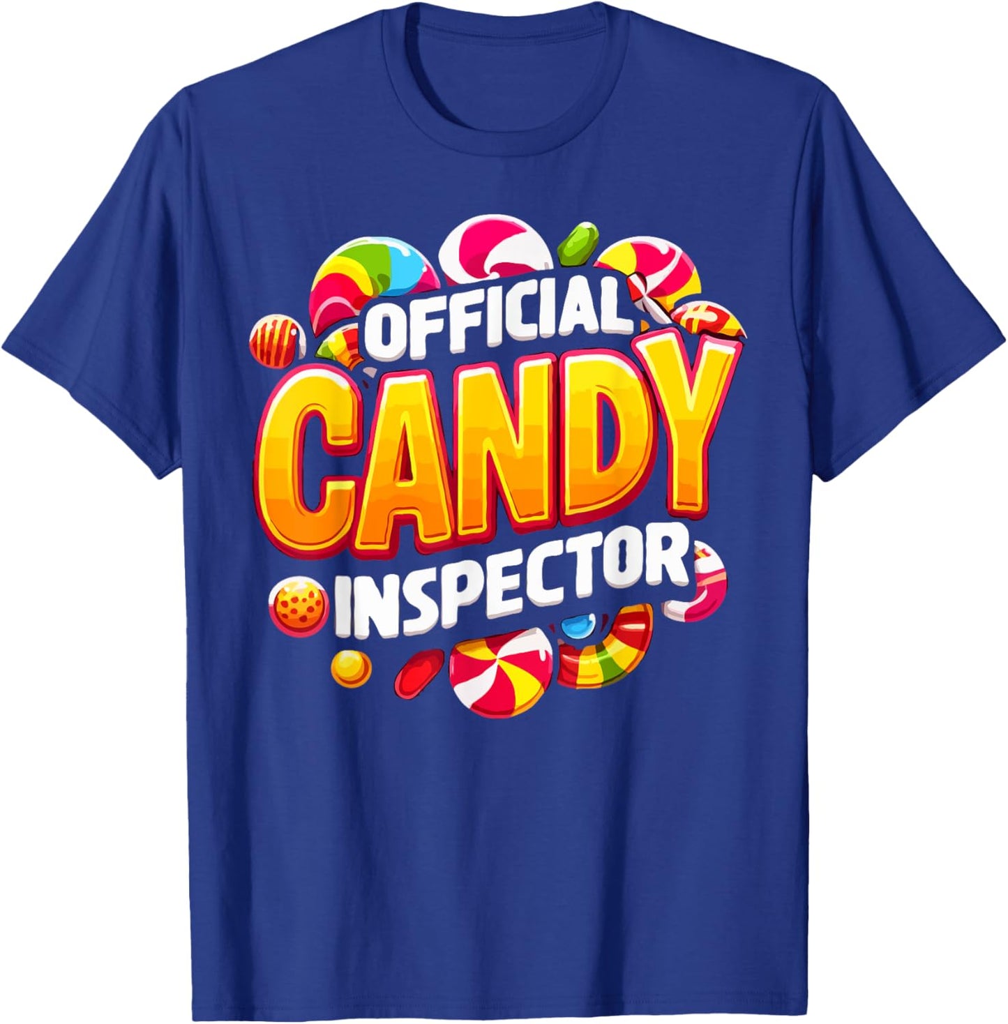 Halloween Funny Collecting Sweets Official Candy Inspector T-Shirt - T-Shirt | Royal