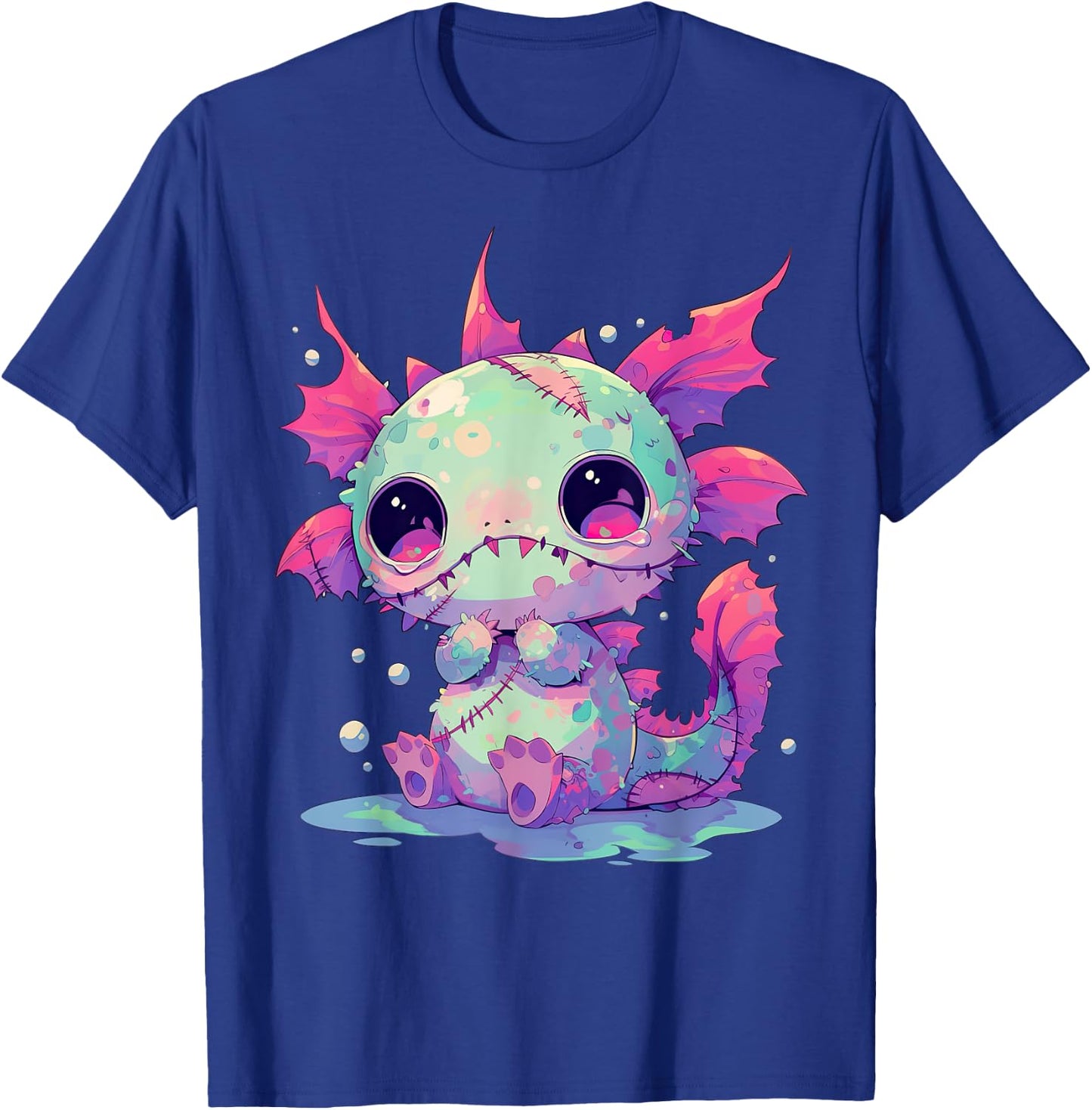 Kawaii Pastel Goth Creepy Cute Zombie Axolotl T-Shirt - T-Shirt | Royal
