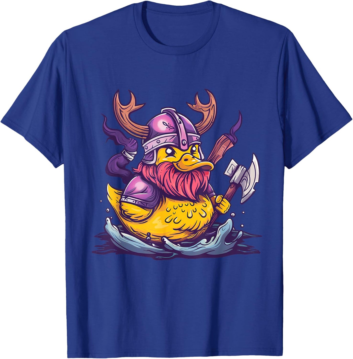 Rubber Duck Rubber Duckling Viking Duck Viking Helmet T-Shirt - T-Shirt | Royal