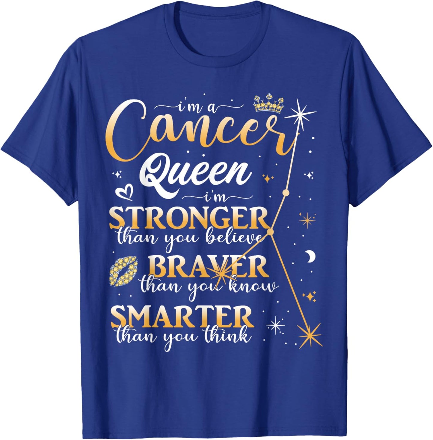 Cancer Zodiac Sign June July Birthday Women Girls Queen T-Shirt - T-Shirt | Royal