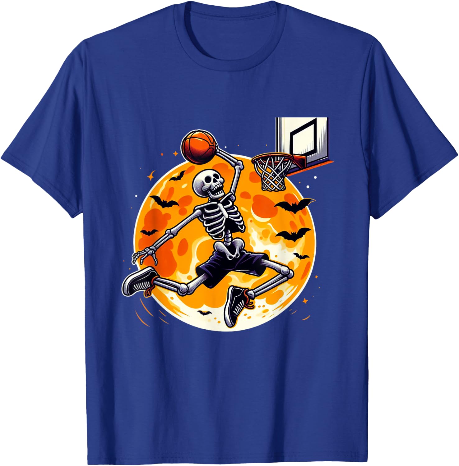 Basketball Skeleton Halloween Men Boys Basketball Halloween T-Shirt - T-Shirt | Royal