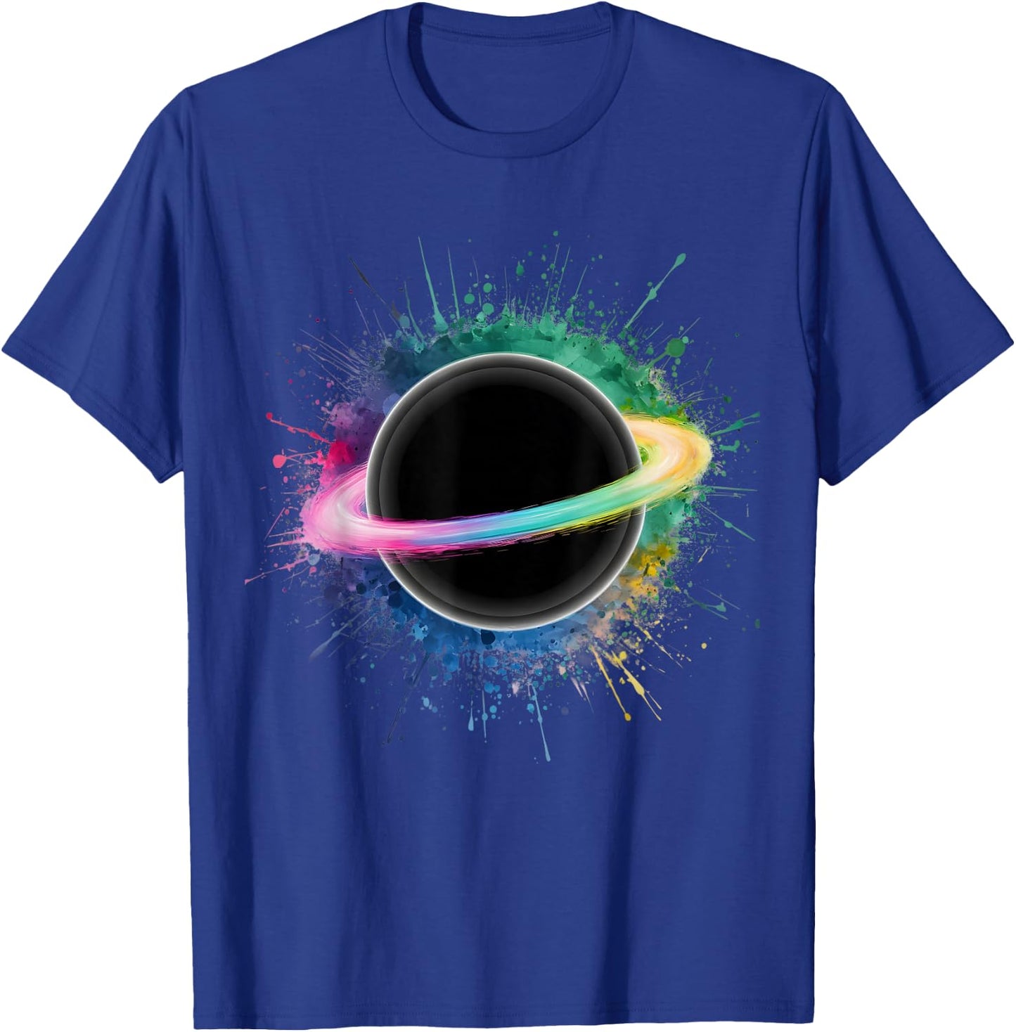 Astrophysics Men Woman Colorful Watercolor Black Hole T-Shirt - T-Shirt | Royal