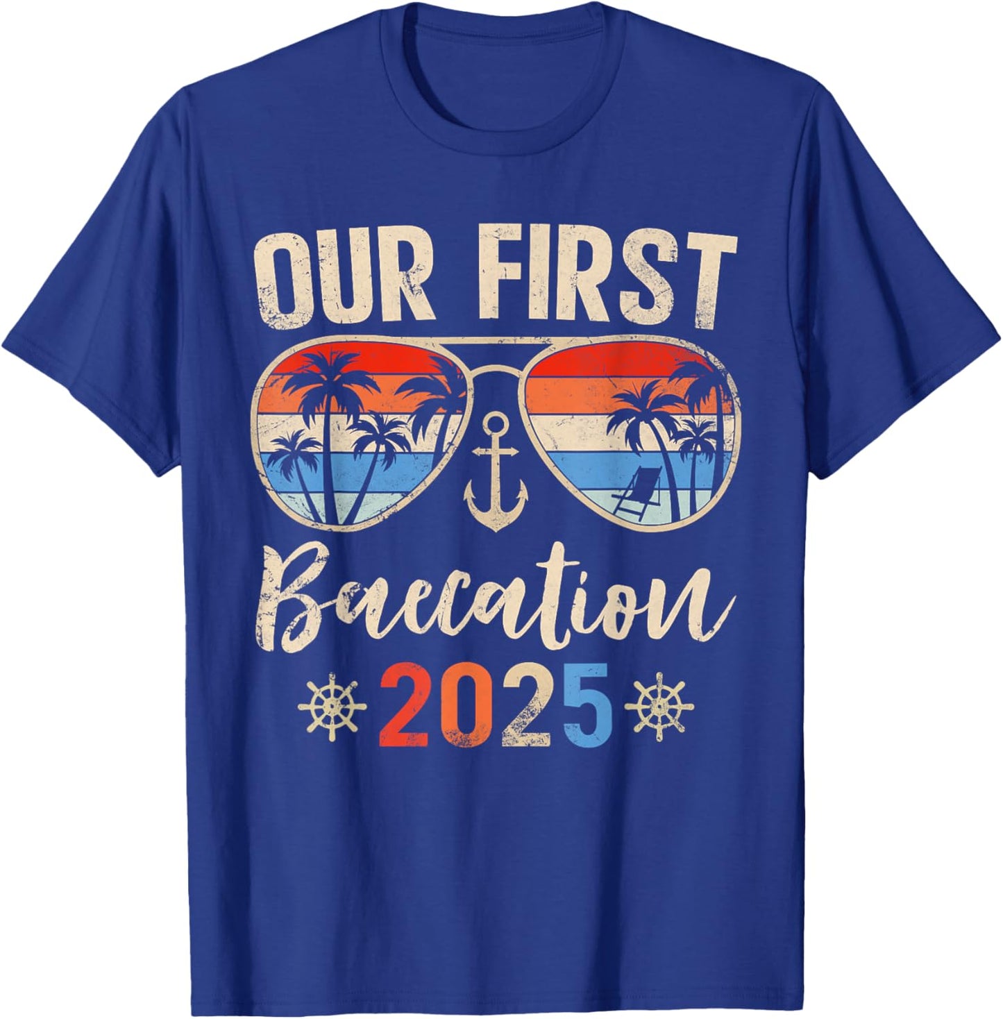 Our First Baecation 2025 Couples Cruise Vacation Matching T-Shirt - T-Shirt | Royal