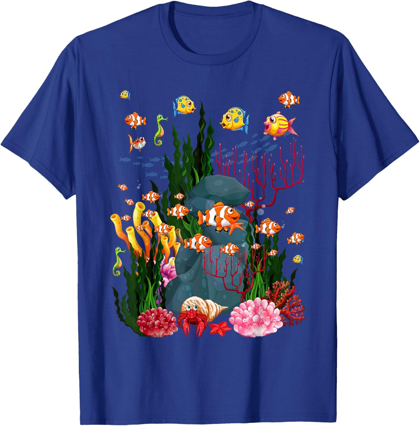 Fish Swim Against the Current in The Sea T-Shirt - T-Shirt | Royal