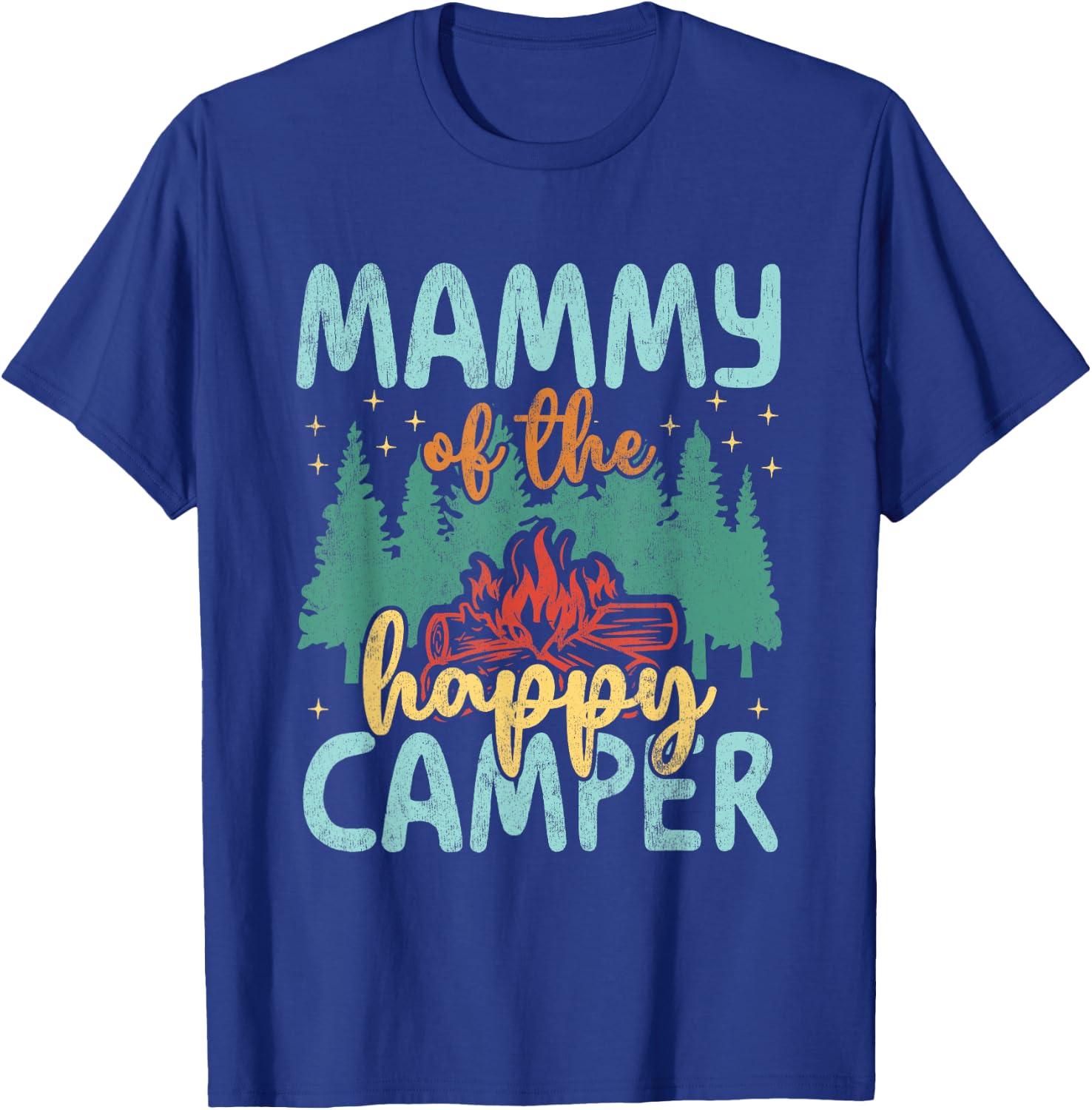 Mammy of Happy Camper 1st Birthday Party Retro Mammy T-Shirt - T-Shirt | Royal
