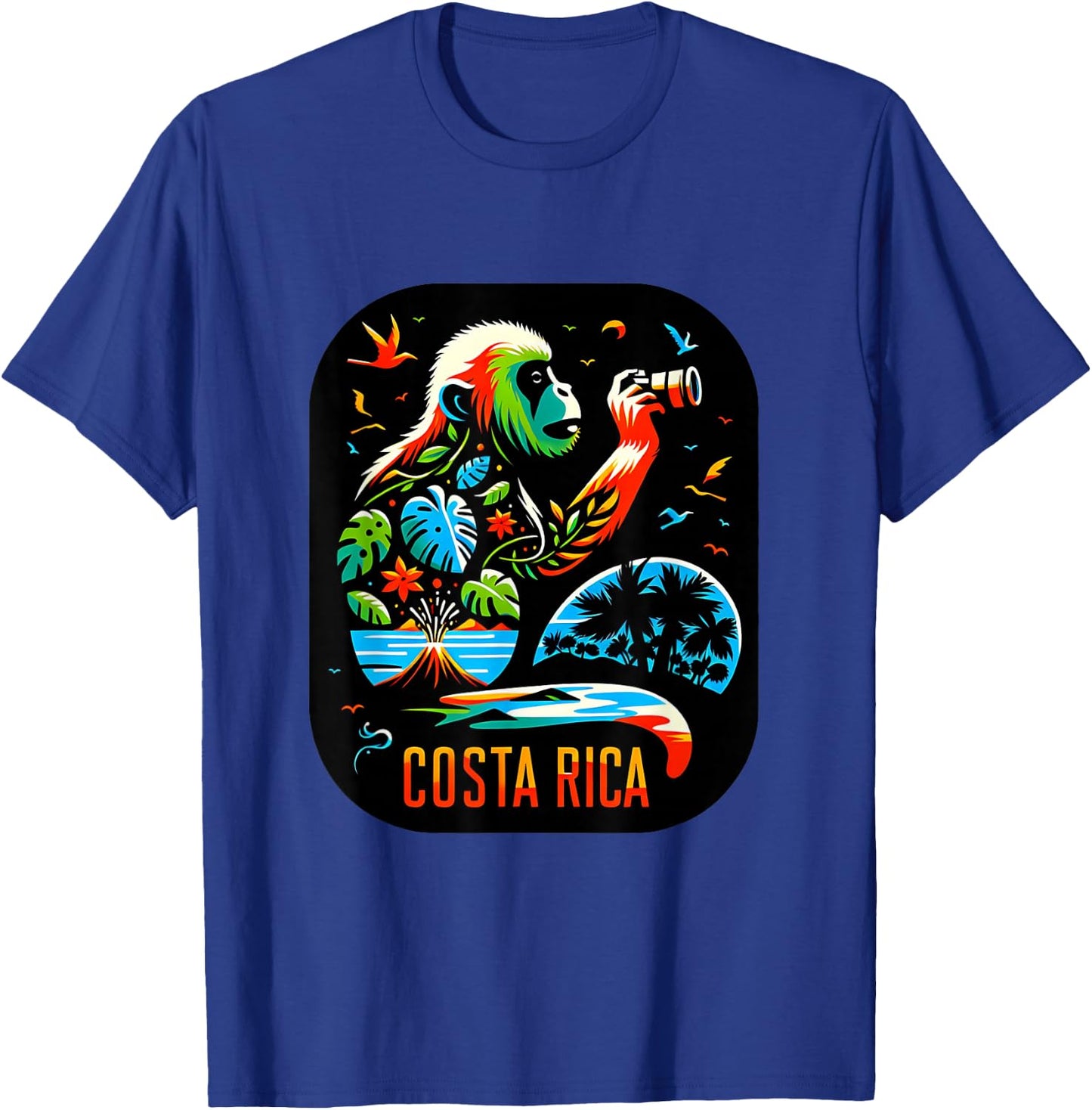 Costa Rica Monkey Nature Photography Jungle Travel Art T-Shirt - T-Shirt | Royal