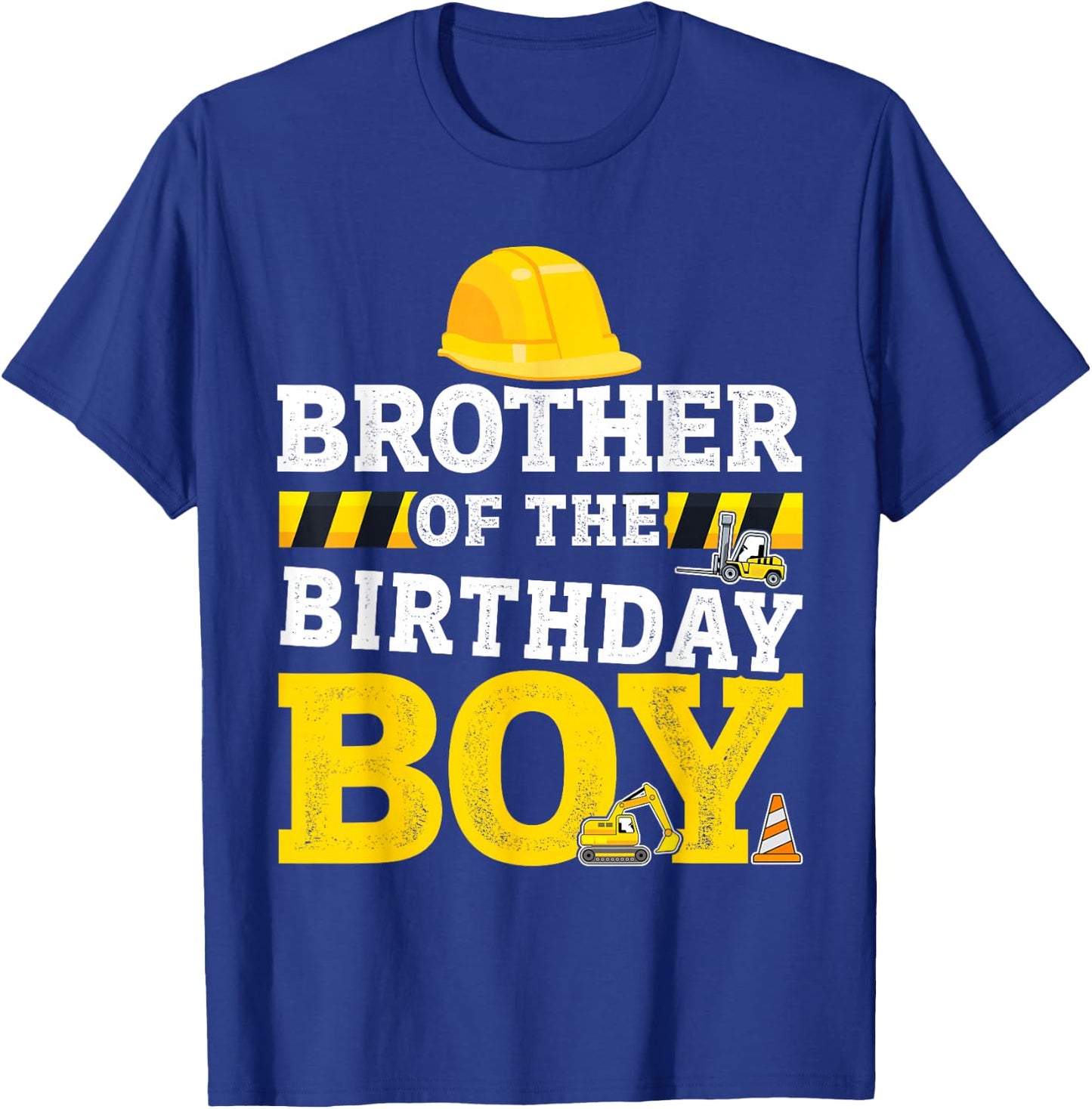 Brother of birthday boy matching family construction party T-Shirt - T-Shirt | Royal