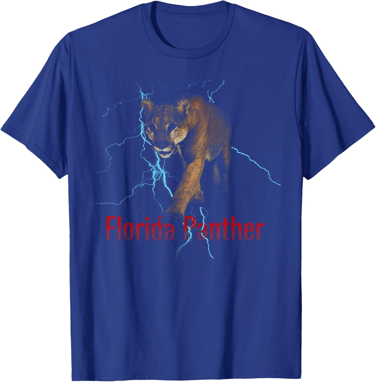 Florida Panther Lighting Endangered Florida Animal T-Shirt - T-Shirt | Royal