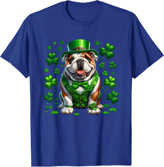 Funny Bulldog Dog St Patricks day irish Saint patrick Day T-Shirt - T-Shirt | Royal