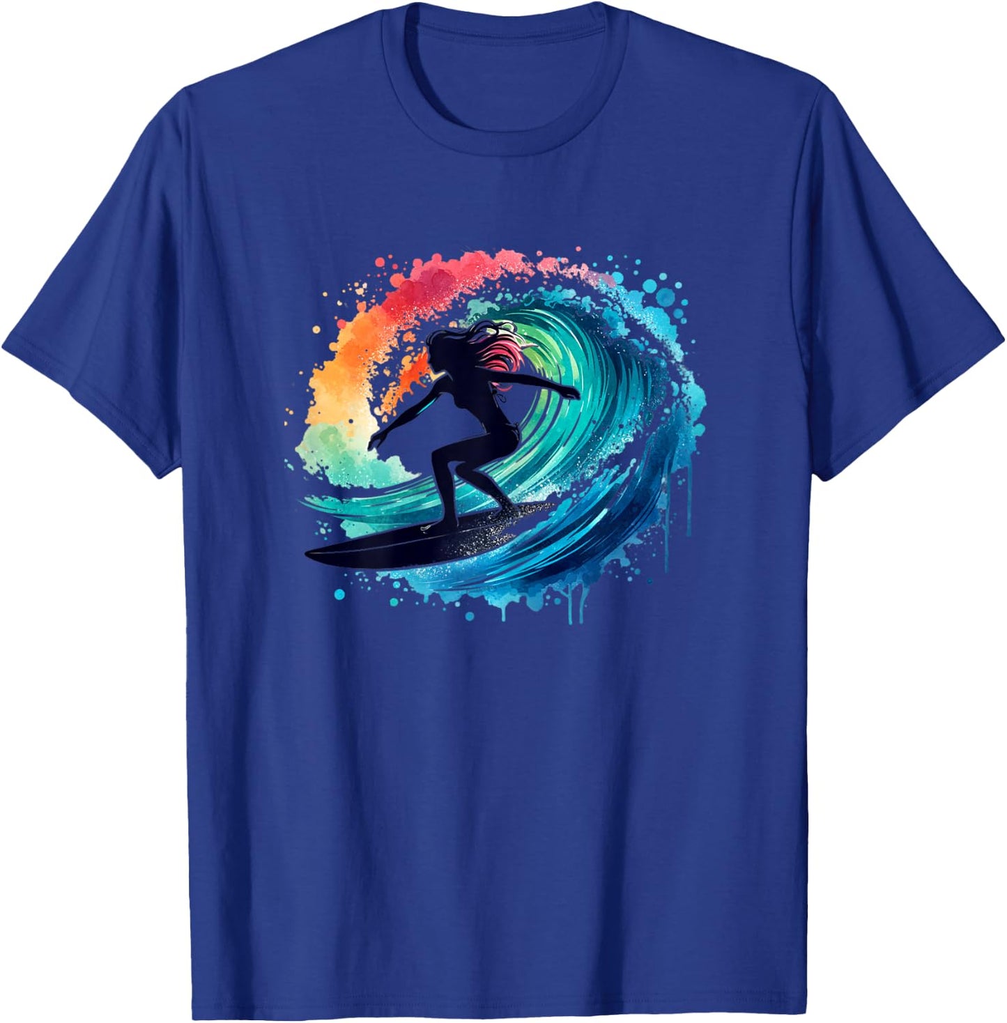 Surfing Surfboard Catch a Wave Girls Women Surfer Girl T-Shirt - T-Shirt | Royal
