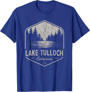 Lake Tulloch California Outdoors Vintage T-Shirt - T-Shirt | Royal