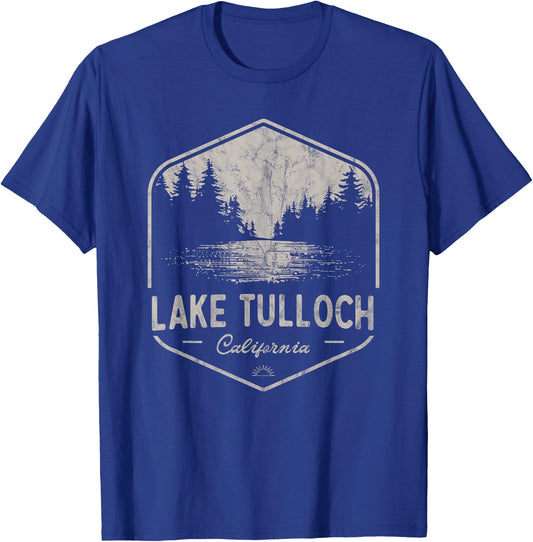 Lake Tulloch California Outdoors Vintage T-Shirt - T-Shirt | Royal