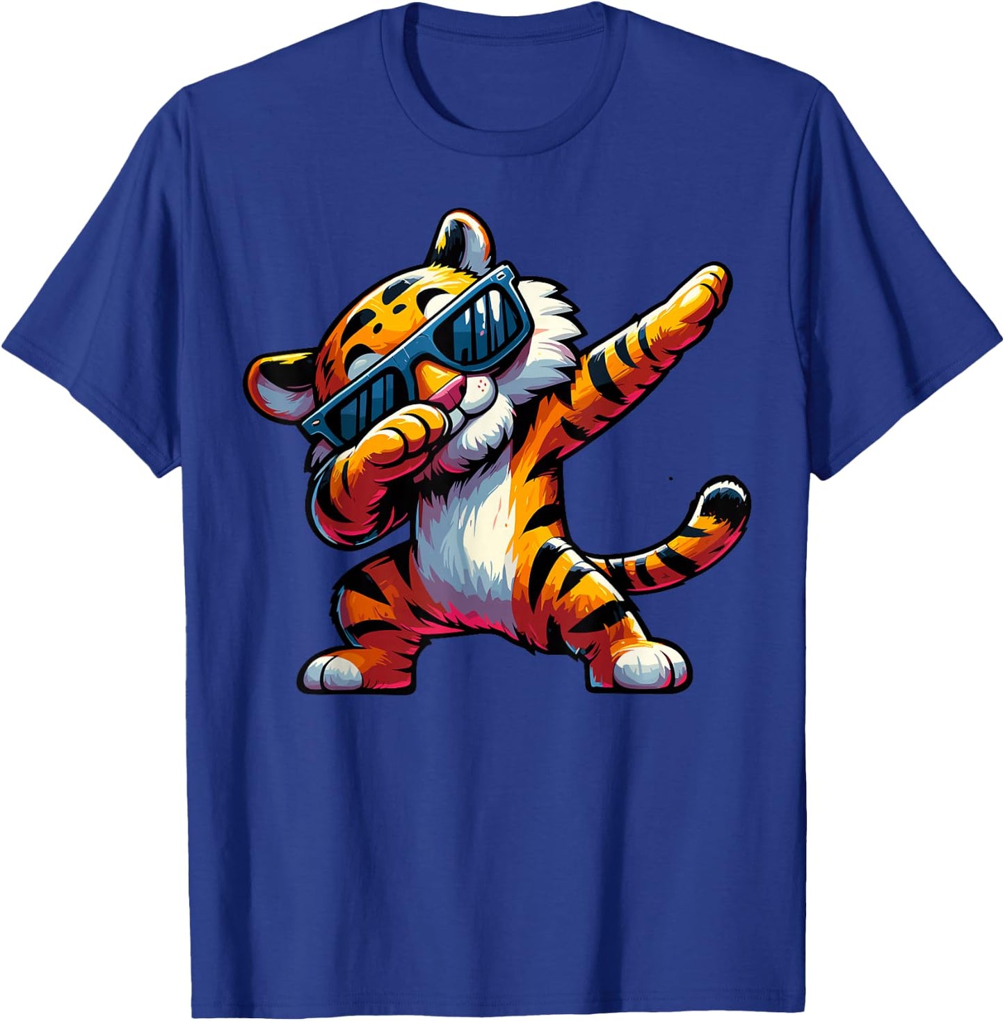 Dabbing Tiger With Sunglasses Cool Dabbing Tiger T-Shirt - T-Shirt | Royal