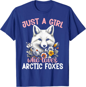 Just A Girl Who Loves Arctic Foxes Ice Fox Artic Fox Lover T-Shirt - T-Shirt | Royal