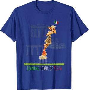 Leaning Tower of Pizza - Funny Italian T-Shirt - T-Shirt | Royal