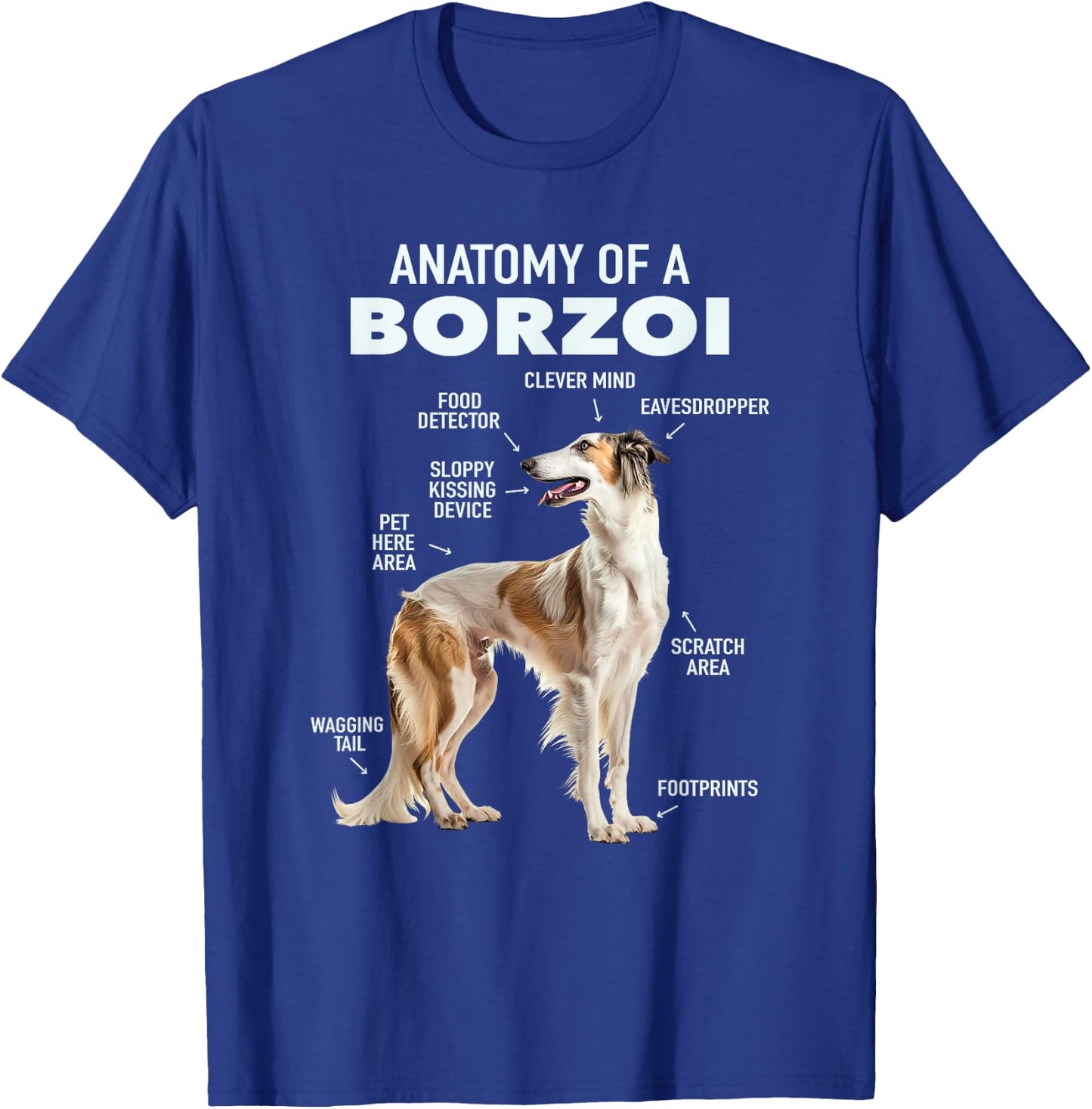 Anatomy Of A Borzoi T-Shirt - T-Shirt | Royal
