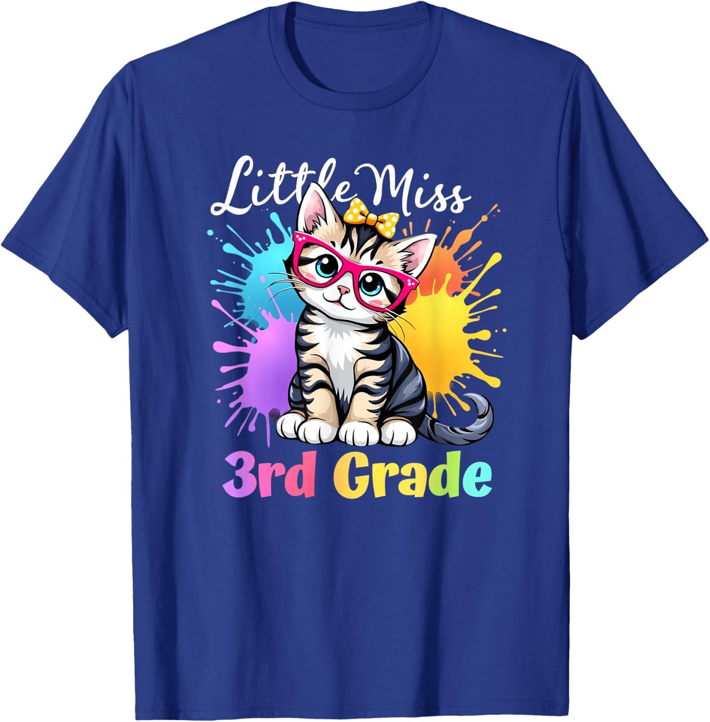 Little Miss 3rd Grade Kitten Back To School Cat Girls T-Shirt - T-Shirt | Royal