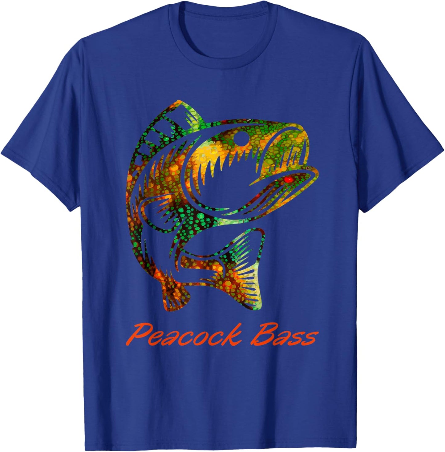 Peacock Bass Colorful Graphic Art Gift Fishing Lovers T-Shirt - T-Shirt | Royal