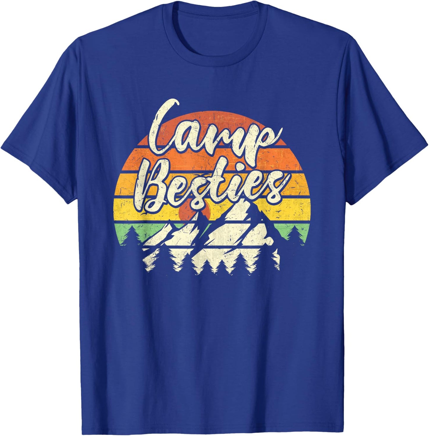 Camp Besties Outdoor Sunset Best Friend Matching Camping T-Shirt - T-Shirt | Royal