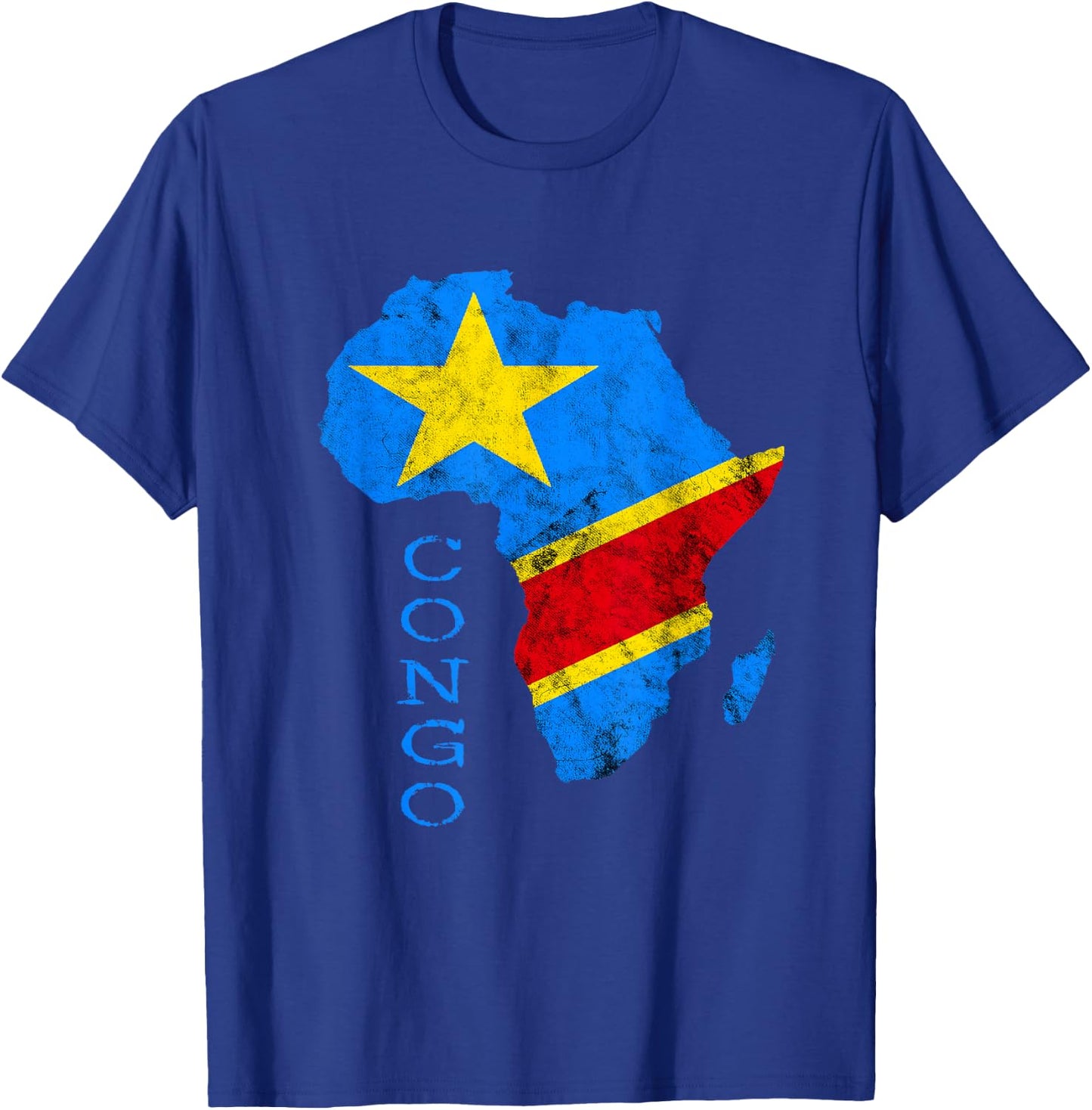 Congo Africa Map Outline Congolese Flag Congo Travel T-Shirt - T-Shirt | Royal