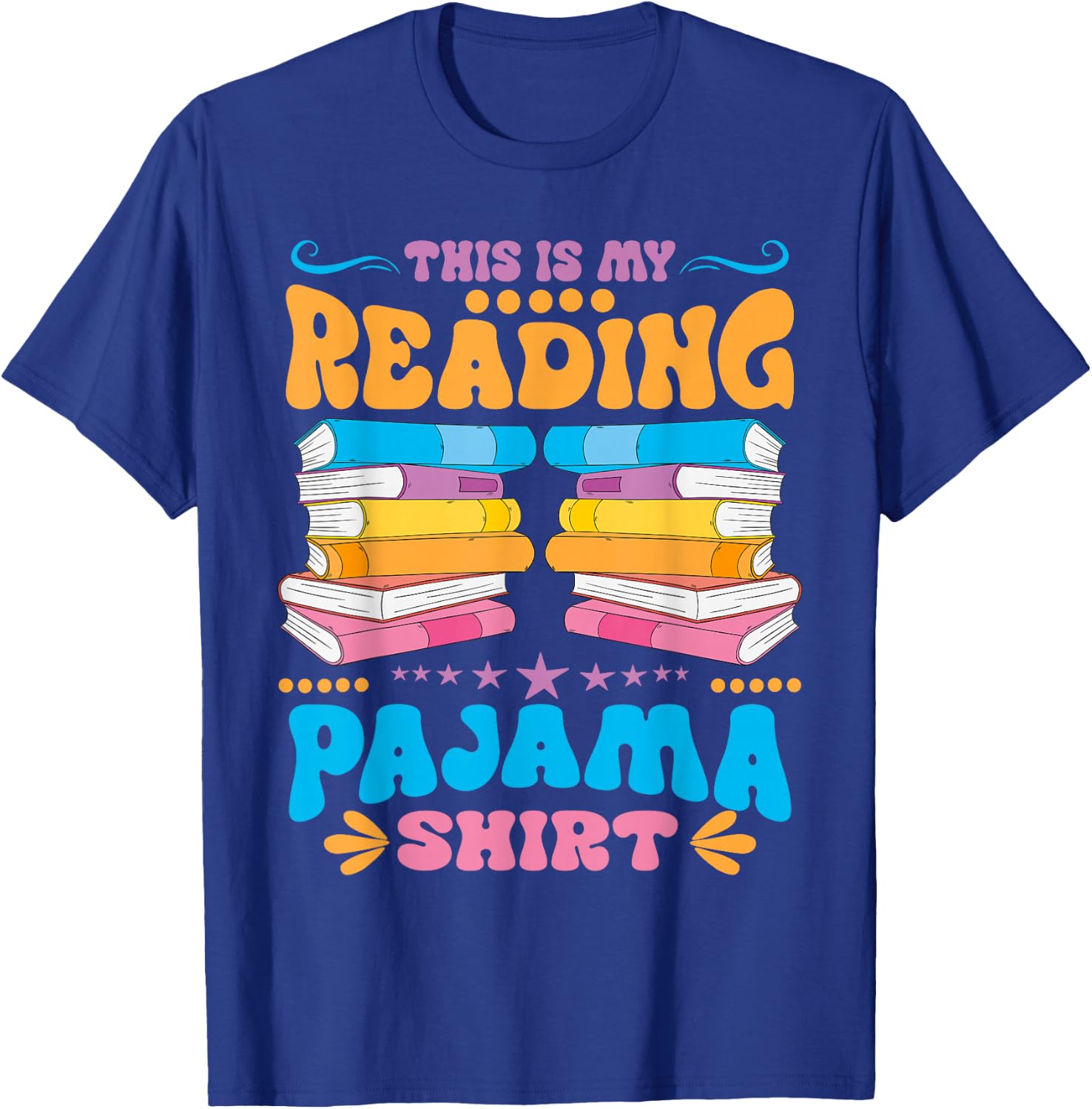 This Is My Reading Pajama Book Bookworm Librarian Reading T-Shirt - T-Shirt | Royal