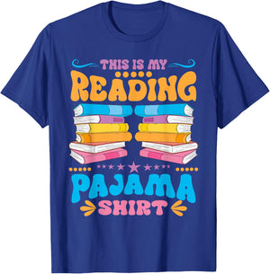 This Is My Reading Pajama Book Bookworm Librarian Reading T-Shirt - T-Shirt | Royal