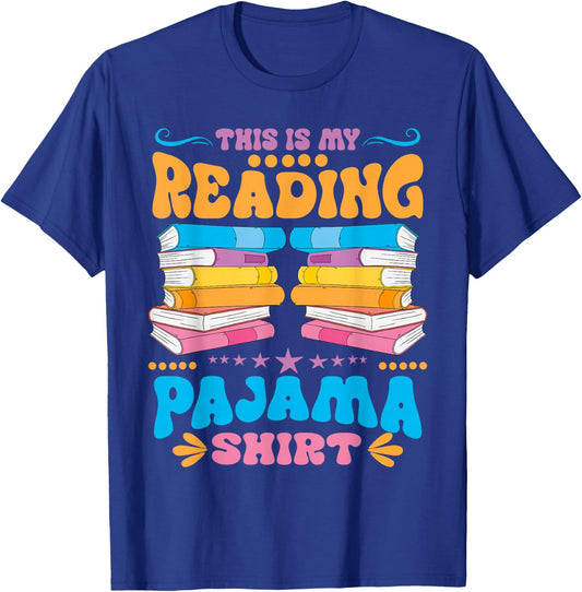 This Is My Reading Pajama Book Bookworm Librarian Reading T-Shirt - T-Shirt | Royal