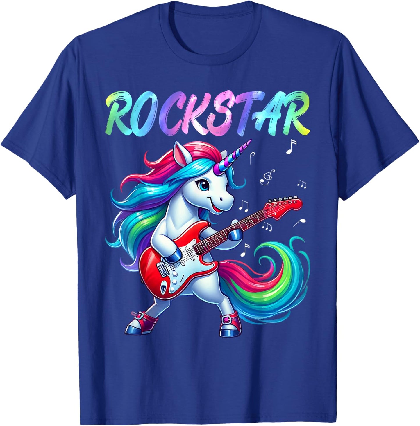 Unicorn Rock Star Guitar Rockin' Music Singer T-Shirt - T-Shirt | Royal