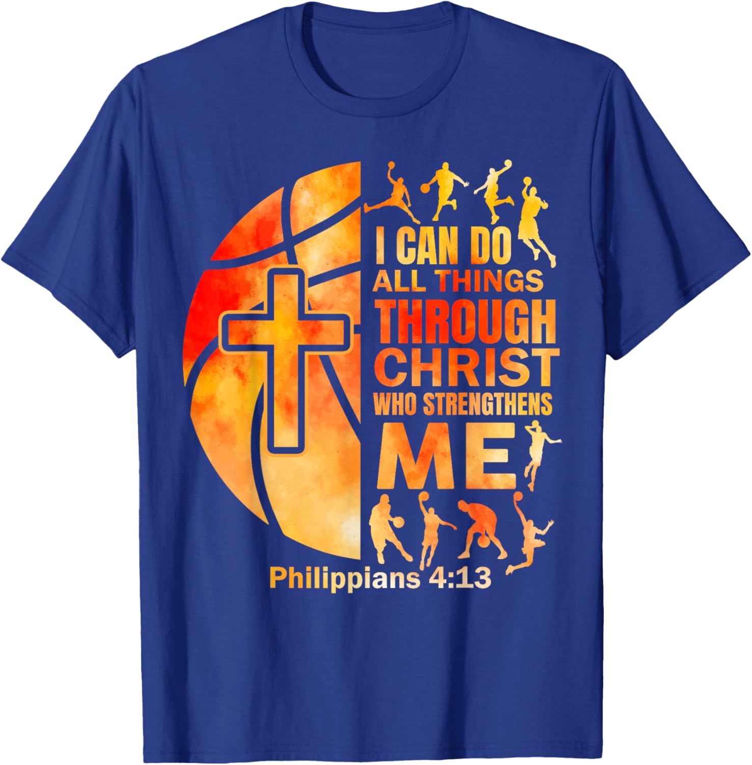 Christian Basketball Men Boys Player Team Religious Graphic T-Shirt - T-Shirt | Royal