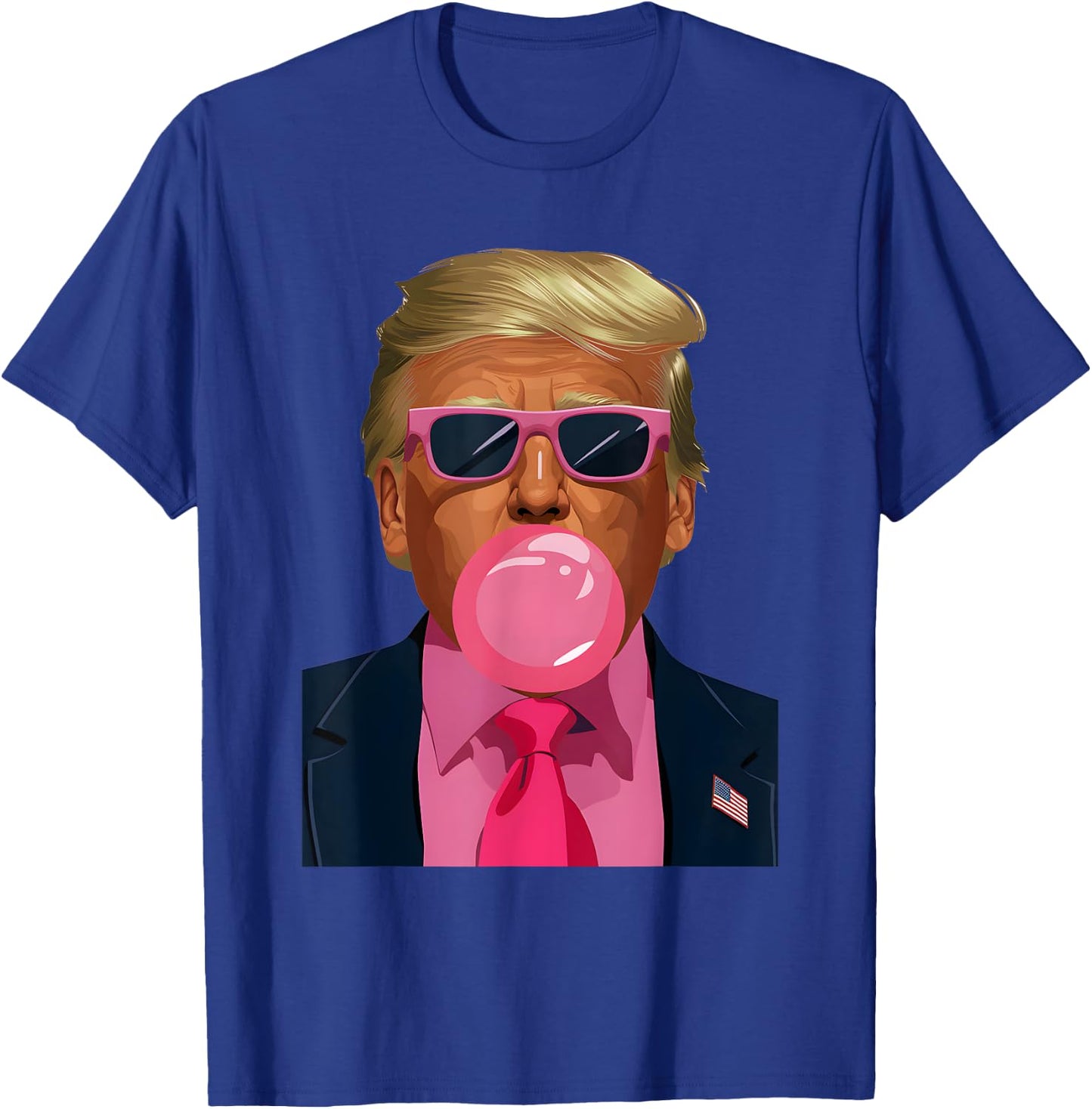 Pink Sunglasses Trump Bubble Gum 2024 Vote President Funny T-Shirt - T-Shirt | Royal