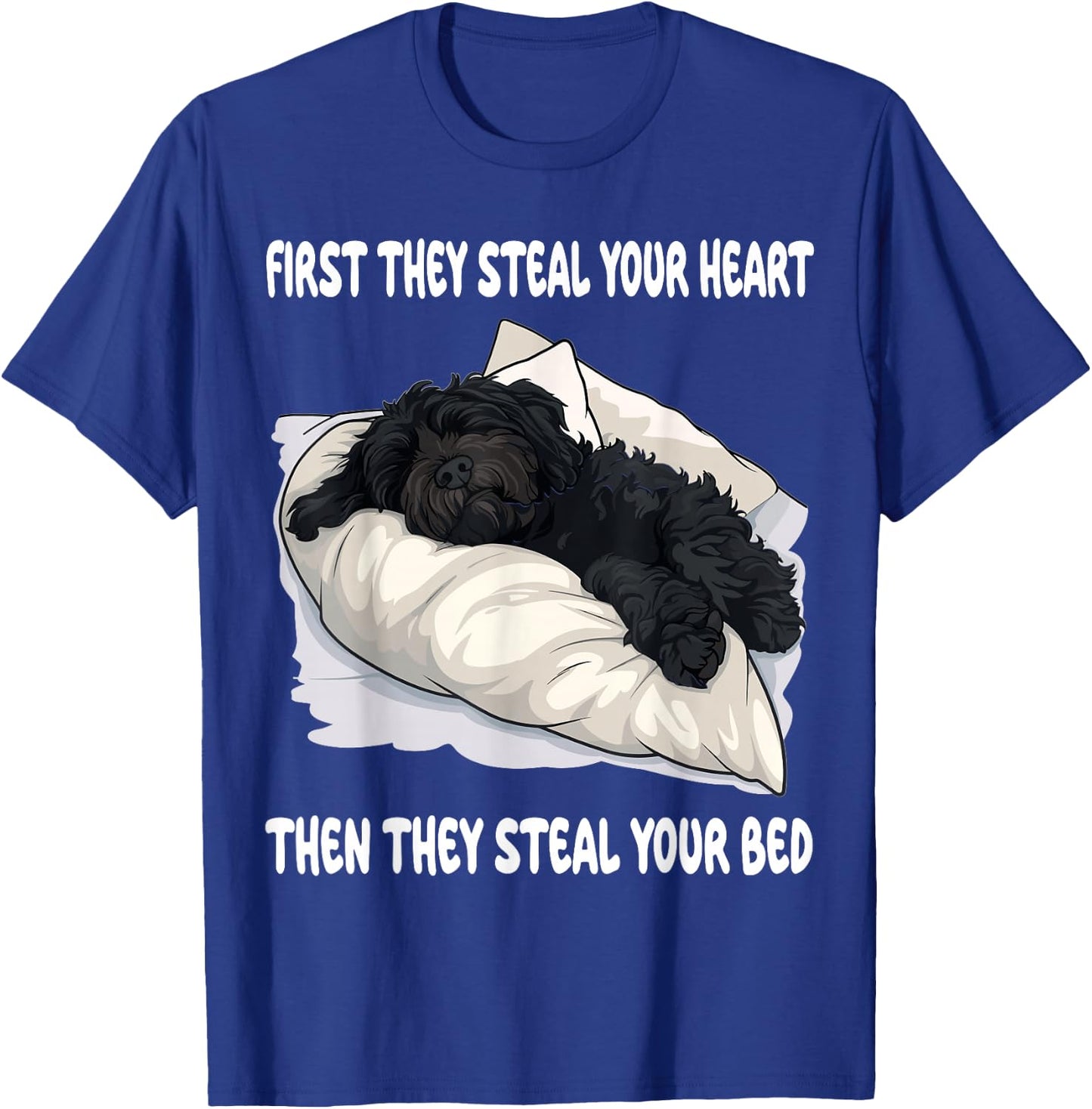 Portuguese Water Dog Sleeping Pajamas Nightgown Men Women Girls Kids T-Shirt - T-Shirt | Royal