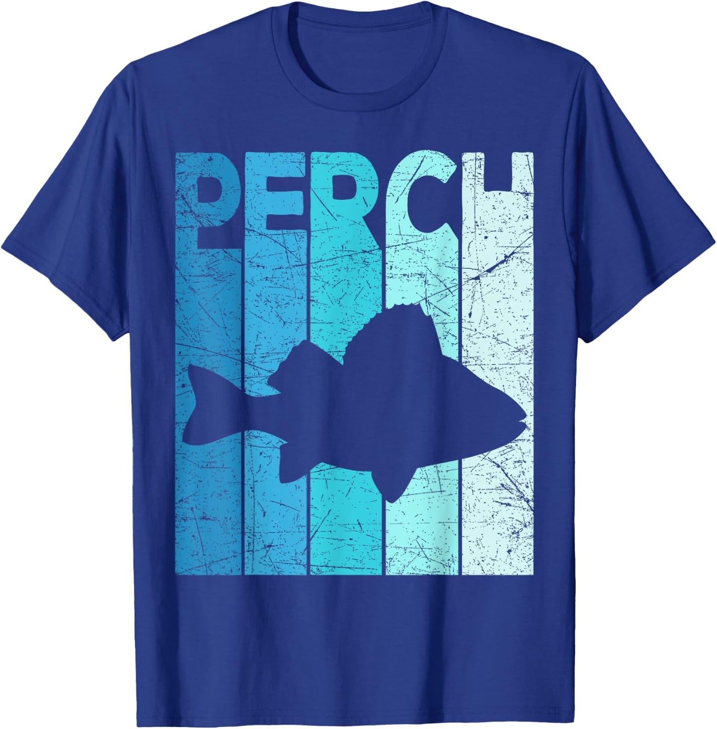 Perch Vintage Seafood Fisherman Retro Perch Fishing T-Shirt - T-Shirt | Royal