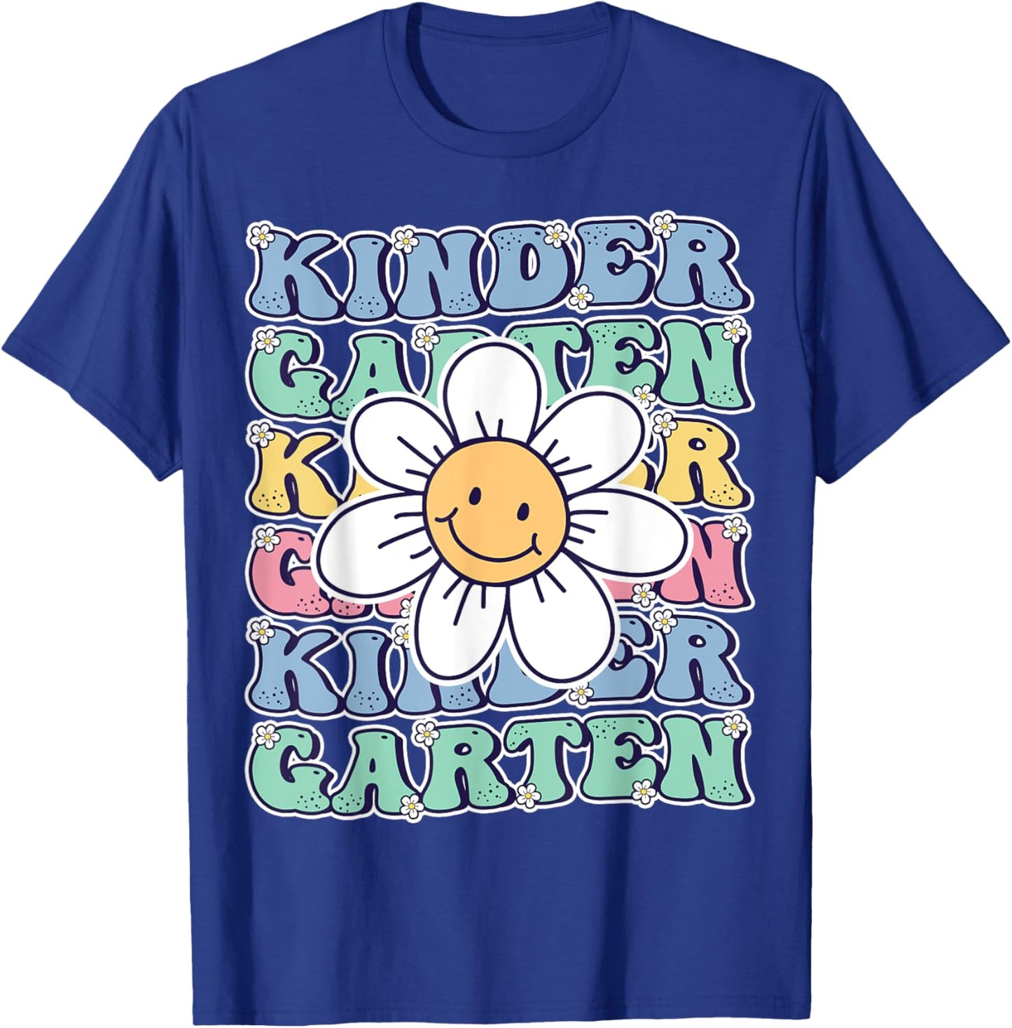 Groovy Kindergarten Back To School First Day of Kindergarten T-Shirt - T-Shirt | Royal