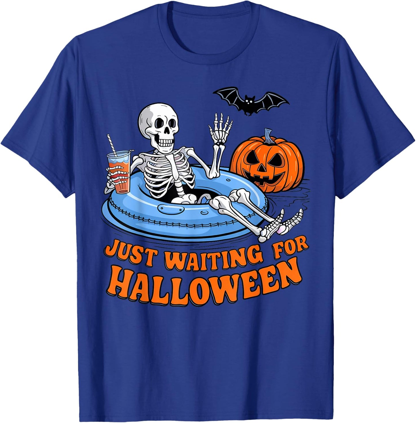 Halloween Skeleton Spooky Summer Gifts Women Kids T-Shirt - T-Shirt | Royal